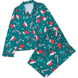 <span class=keywords><strong>Pyjama</strong></span> cardigan à manches longues pour <span class=keywords><strong>femme</strong></span>, taille élastique, col rabattu, respirant, imprimé <span class=keywords><strong>de</strong></span> Noël, vêtements <span class=keywords><strong>de</strong></span> nuit d'été, quatre chaussettes - Product Image 5