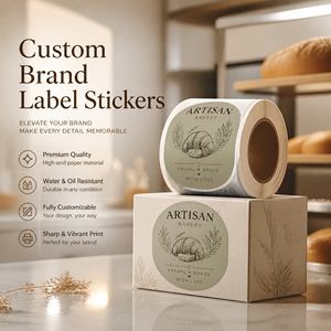 Autocollants personnalisés avec logo, autocollants adhésifs en vinyle colorés pour bonbons et gâteaux avec code QR pour les boutiques de desserts artisanaux, autocollants promotionnels - Product Image 1