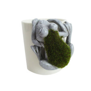 Custom Resin Outdoors Garden Planter Buddy Climbing Gray Frog Sculpture Wholesale <strong>Animal</strong> Figurine Flower Pot Hanger Decor - Product Image 3