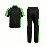 Uniforme de Trabajo OEM de Dos Tonos con Cuello Alto y Bolsillos Tipo Cargo, Uniforme para Personal de Fábrica de Detallado Automotriz, Logotipo Bordado Personalizado