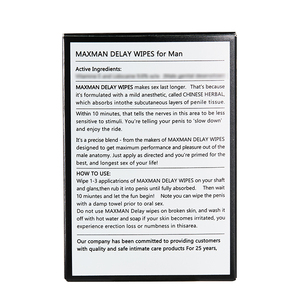 MAXMAN 10pcs Extra Delay Wipes Natürliche Prolong Climax Love Enhancement Hilft Männern, langen Sex für Männer zu erreichen - Product Image 3