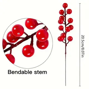 Artificial Red Berry Fortune Fruit Christmas Holiday Red Decorations