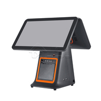 Terminal de point de vente tactile à double écran JSJ95, Android Windows, 15,6 pouces, processeur Intel J1800, 64 Go SSD/16 Go RAM, caisse enregistreuse