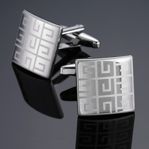2025 nuevos gemelos de calidad de lujo Boyi para hombre, puños plateados, gemelos de Metal Retro, gemelos cuadrados para camisa francesa para hombre, gemelos de boda - Product Image 4