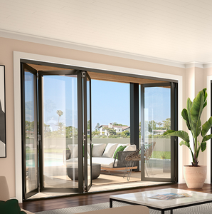 Panneaux de personnalisation directe du fabricant, écran pliant, porte en verre accordéon à double pliage pour système extérieur - Product Image 1