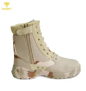 Botas de couro masculinas, botas de couro resistentes para uso no deserto, botas de segurança da indústria, 2020