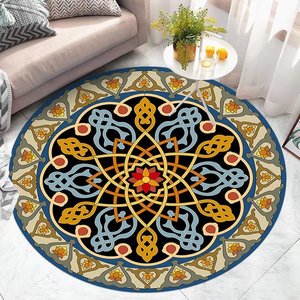 <span class=keywords><strong>Tapis</strong></span> <span class=keywords><strong>rond</strong></span> vintage en tissu touffeté circulaire <span class=keywords><strong>beige</strong></span> - Product Image 2