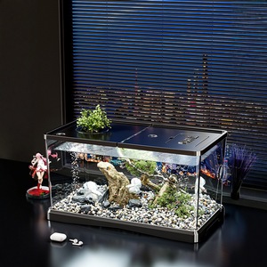 Couverture d'<span class=keywords><strong>aquarium</strong></span> transparente en ABS/acrylique pour espèces d'<span class=keywords><strong>eau</strong></span> <span class=keywords><strong>douce</strong></span> et d'<span class=keywords><strong>eau</strong></span> salée, pour la maison, le salon, petit aménagement paysager de luxe, qualité supérieure - Product Image 1