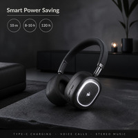 Casque sans fil haute résolution WISDOMUP TDE-20 avec lumière LED 5.4, autonomie de 10h, pliable, stéréo, avec micro