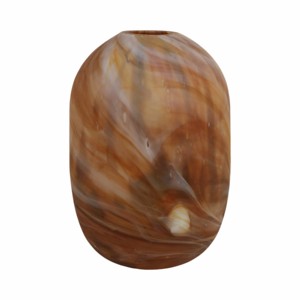Vaso ovale in vetro con finitura effetto marmo per decorare il tavolo del soggiorno - Product Image 3