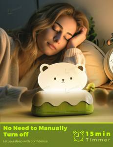 LOHAS RVB LED Veilleuse en forme d'ours <span class=keywords><strong>Kawaii</strong></span> avec fonction de changement de couleur Mini lampe rechargeable USB de type C pour chambre d'enfant - Product Image 2