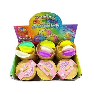 ของเล่นบีบลดความเครียดรูปซาลาเปาสายรุ้งแบบยืดหยุ่นคืนรูปช้า พร้อมซึ้งนึ่ง ขายส่ง - Product Image 5