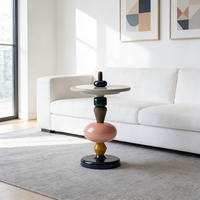 Table basse moderne multicolore en maille convertible à double usage, meuble de chevet pour chambre à coucher SENSAI Z127