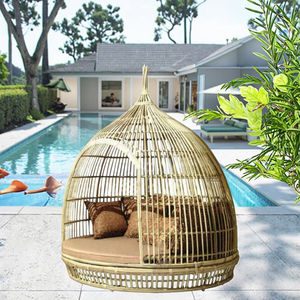 Tumbona Moderna para Exteriores con Forma de Nido de Pájaro, con Cojines, Plegable, Resistente a los Rayos UV, para Patio, Jardín, Piscina, Ocio - Product Image 2