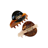 Pince à cheveux grande taille en acétate épissé, motif grain de bois, bloc de couleur, pince requin élégante pour femme, accessoires pour chignon arrière, printemps-été