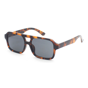 Popular Fashion PC Frame Custom Logo Sun Glasses Double Bridge Big Square Frame Men Retro <b>Sunglasses</b> - Product Image 2