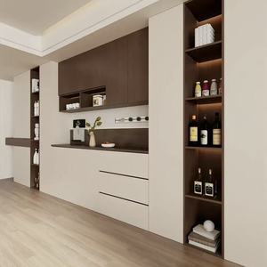 Garde-robe moderne de luxe autoportante en bois pour la maison, appartement, hôtel, atelier de rangement de vêtements, ensemble de meubles de chambre à coucher - Product Image 4