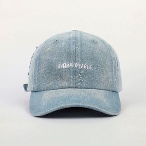 China Supplier 56Cm Base <b>Hat</b>,Unstructured Vintage 6 Panel Denim Distressed Baseball <b>Hats</b>,Bluejeans Embroidered Dad <b>Hat</b> - Product Image 2