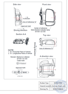 Luce della lampada a specchio Fiat <span class=keywords><strong>Ducato</strong></span> di qualità OEM 71748255 E8 06 9640 00. Sostituzione certificata E-Mark per furgone/Camper - Product Image 6