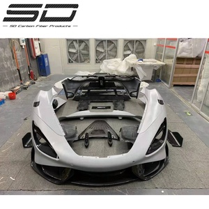 Upgrade to 765 LT Fiberglass Mix Carbon Fiber Front Lip Bumper <strong>Protector</strong> Rear <strong>Diffuser</strong> Body Kit for Mclaren 720S Body Kit - Product Image 5