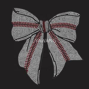 Personalización Bling Bowtie Hotfix Crystal Transfers Día deportivo Béisbol Voleibol Bowknot Flatback Strass Iron on Transfers DIY - Product Image 3
