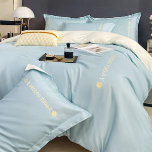 Parure de lit en polyester brodé, imprimé floral coloré, housse de <span class=keywords><strong>couette</strong></span> 4 pièces, drap, couvre-lit et taies d'oreiller pour toutes les saisons - Product Image 5