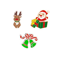 Hadiah Natal Bros Pin Lencana Santa Claus Kartun Lucu dari Paduan Seng dengan Cetak UV dan Teknik Tetesan Minyak, Warna Kustom untuk Pakaian, Tas, Syal.