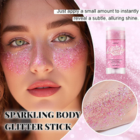 Bâton de poudre scintillante rose personnalisé pour le corps, effet illuminateur