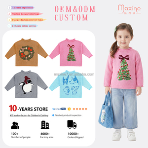 <span class=keywords><strong>Pull</strong></span> d'hiver pour enfants en jacquard motif couronne de Noël caramel, <span class=keywords><strong>pull</strong></span> chaud pour filles - Product Image 4