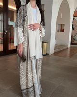 2025 vente en gros islamique turquie EID modeste dubaï Abaya De Luxe pour fille femmes robe musulmane plaine lin ouvert Kimono Abaya