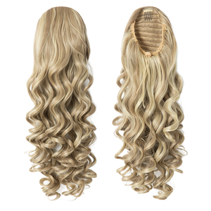 SARLA Estensioni per <span class=keywords><strong>Capelli</strong></span> Sintetici Resistenti al Calore da 26 Pollici, <span class=keywords><strong>Coda</strong></span> <span class=keywords><strong>di</strong></span> <span class=keywords><strong>Cavallo</strong></span> Lunga e Riccia in Fibra con Cordoncino, Stile Ondulato per Donne - Product Image 5