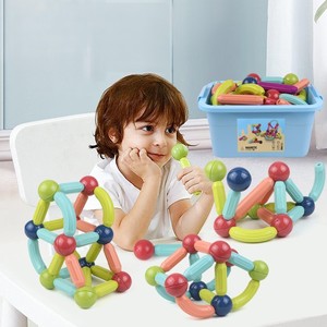 Jouets magnétiques éducatifs intelligents pour enfants, boules magnétiques, jouet de construction magnétique, boules et bâtonnets magnétiques, bâtonnet magnétique d'apprentissage - Product Image 2
