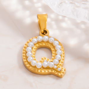 Summly Cá Tính Giả Ngọc Trai 18K Vàng Mạ Thép Không Gỉ Mặt Dây Chuyền Tốt Charms DIY Thư Phụ Kiện Thời Trang Đồ Trang Sức - Product Image 4