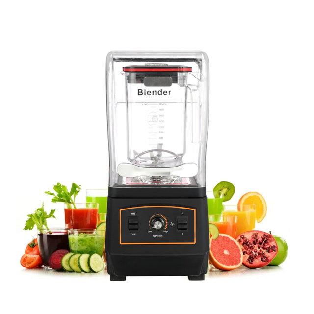 2024 Hot Sell Multi-Functional High Power Blender Sound  Proof Cover High Speed 2200W  Commercial Heavy Duty Blender