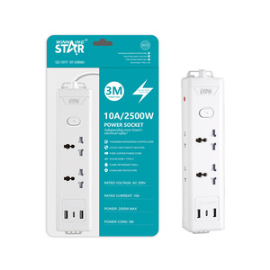 Winning Star Power Strip 3M 10A 2500W With <b>USB</b> Ports And Overload Protection For Home Office Use - Product Image 1