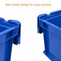 Caisse de stockage logistique empilable en plastique écologique à prix d'usine, caisse en plastique réutilisable à couvercle rabattable, couleur personnalisée, recyclable