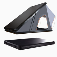Tente de toit rigide triangulaire en aluminium pour camping-car, 4 saisons, étanche, profil bas, vérins à gaz, OEM