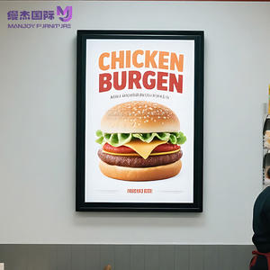 Özelleştirilmiş 24 ''x 36'' ince <span class=keywords><strong>LED</strong></span> ekran ahşap çatkı duvar ultra-ince yapış alüminyum ışıklı Poster kutusu uzaktan ofis düğün ev AC tak - Product Image 2