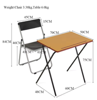 Ensemble bureau et chaise pliants modernes pour étudiants, table d'étude scolaire à plateau en bois à pliage rapide, mobilier commercial portable