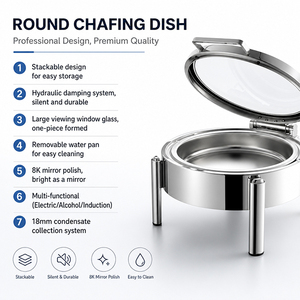 Juego de Recipientes para Buffet de Acero Inoxidable, Calentador de Alimentos Eléctrico para Restaurante, Olla para Sopa de 9L - Product Image 6