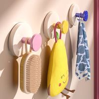 Afneembare kleurrijke vacuümzuignap haak zonder boren, ABS wandmontage handdoek/kleed/jas houder voor badkamer, keuken, huis, kamer.