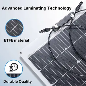 Usine directe 200W 300W panneau solaire flexible 12V ETFE panneau solaire flexible 100W 120W 150W panneau solaire léger pour verre