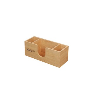 Amaras Wooden Pen Holder Cosmetic Storage Box <b>Large</b> Capacity Stationery Makeup Brush Organizer Office <b>Desk</b> Student Use - Product Image 5