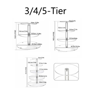 3/4/5 Katlı Dairesel Şeffaf Düğün Partisi Pasta Sergi Standı, Aile Partisi İkram Sergi Standı - Product Image 6