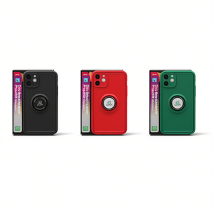 Funda de teléfono DAM Matte TPU con soporte de anillo para iPhone 13, protección antichoque - Product Image 2