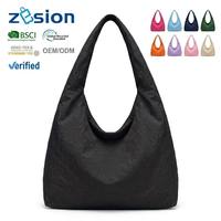 Sac fourre-tout en nylon froissé personnalisé avec logo pour exposition, sac promotionnel pour salon professionnel, cadeau d'entreprise, écologique, réutilisable, vente en gros, OEM