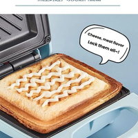 Máquina de Panel de sándwich eléctrico para el hogar, tostadora pequeña para hornear gofres para desayuno, cocina, postre