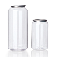Direct Usine en Stock, Bouteille Transparente en PET 250ml 330ml avec Couvercle en Aluminium Facile à Ouvrir pour Boissons, Support Machine de Scellage