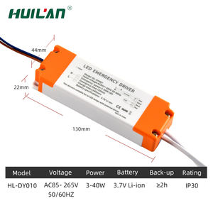 Новая версия длительный срок службы от 3 Вт до 40 Вт AC-DC 2 часов аварийного времени 85-265 В 3,7 В встроенный аккумулятор светодиодный аварийный драйвер - Product Image 2