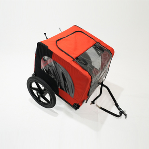 Remorque de vélo pour animaux de compagnie grande capacité, transporteur pour chien et chat, se transforme en poussette, cadre en acier pliable, étanche, utilisation en extérieur - Product Image 4
